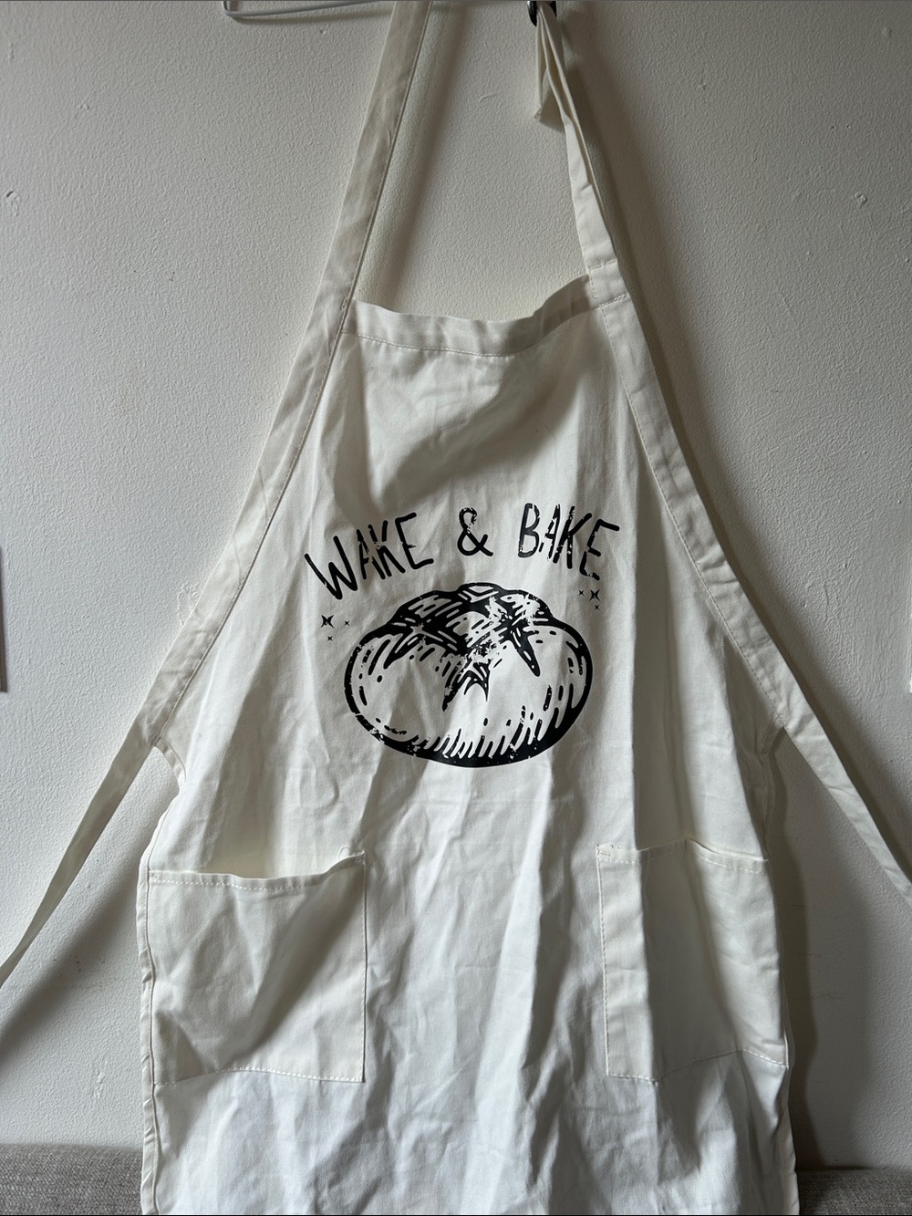 Wake & Bake Cream Cotton Apron